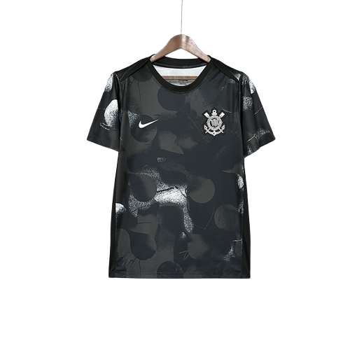 Camisa Corinthians 25/26 Pré-Jogo - Preta - Versão Torcedor