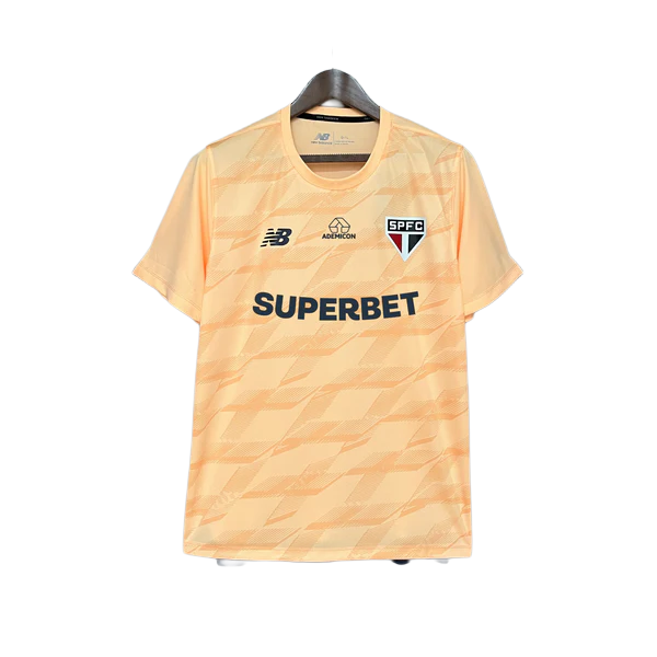 Camisa São Paulo 24/25 Treino - Bege - Todos os Patrocínios - Versão Torcedor