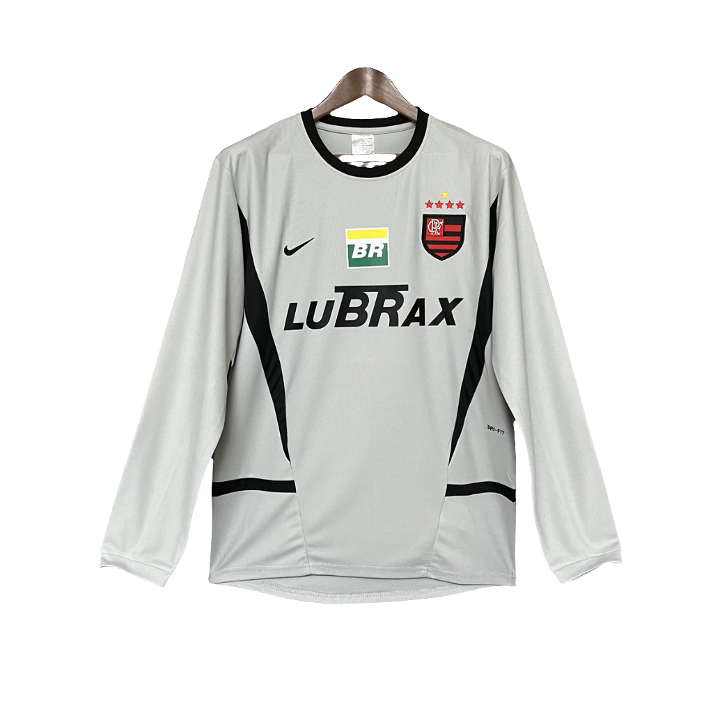 Camisa Flamengo 02/03 Goleiro Cinza - Versão Retrô Manga Longa