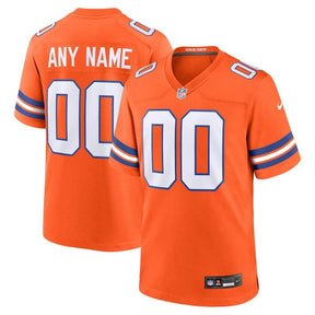 Camisa NFL Denver Broncos - Coleção Mile High - Retrô 1977 - Versão de Jogo - Laranja