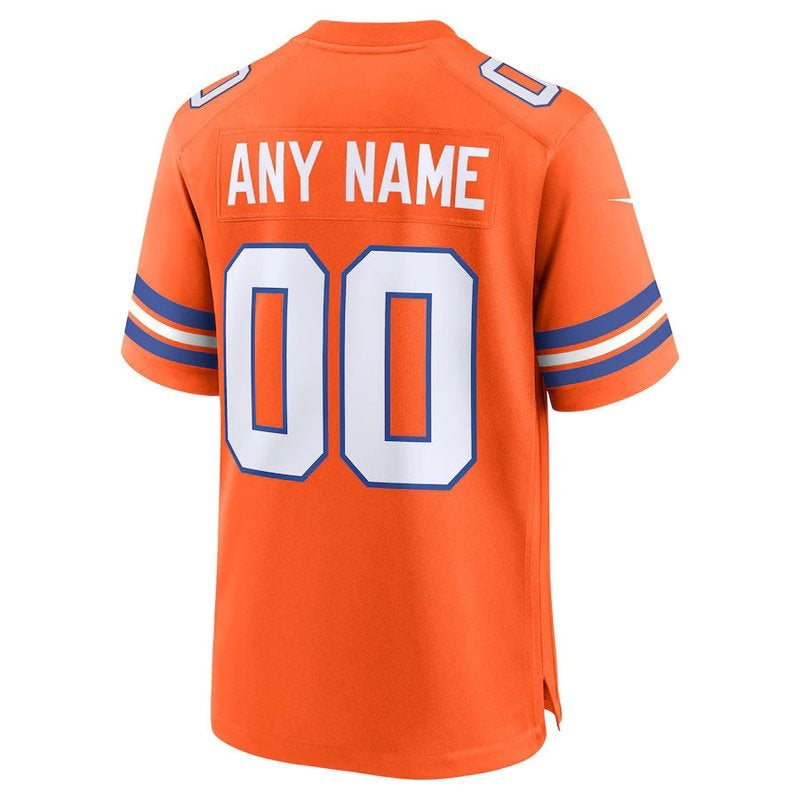 Camisa NFL Denver Broncos - Coleção Mile High - Retrô 1977 - Versão de Jogo - Laranja
