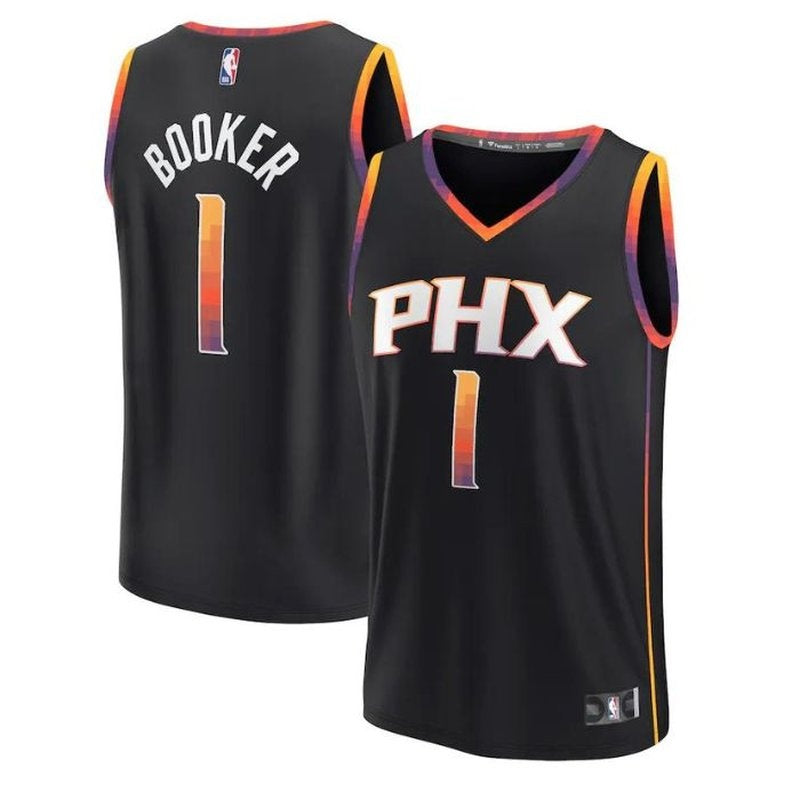 Camisa NBA Devin Booker - Phoenix Suns - 2023 Fast Break Jogador - Preto - Edição de Impacto