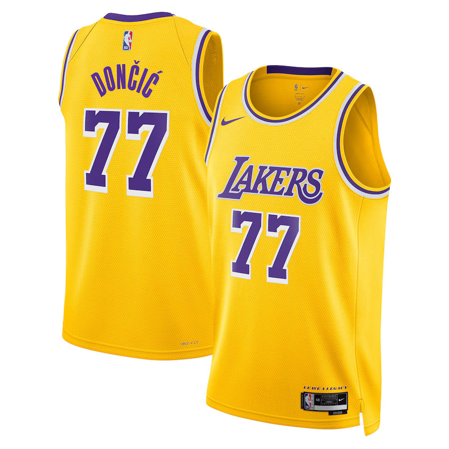 Camisa NBA Luka Dončić - Los Angeles Lakers - Edição Ícone 2024 - Ouro - Unisex