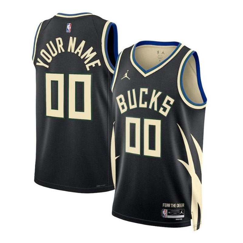Camisa NBA - Milwaukee Bucks - 2023 - Edição de Impacto - Preto
