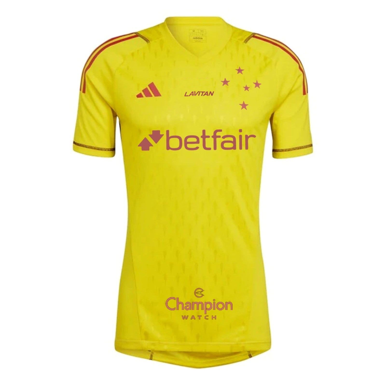 Camisa Cruzeiro 24/25 Goleiro - Amarelo - Todos os Patrocínios - Versão Torcedor