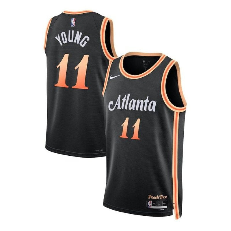 Camisa NBA Trae Young - Atlanta Hawks - 22/23 - Edição Cidade - Preto
