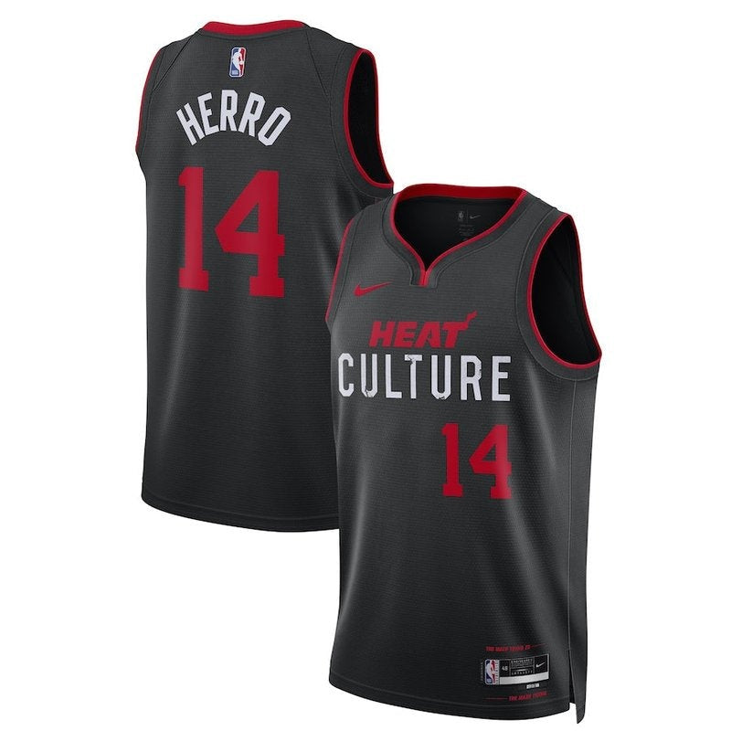 Camisa NBA Tyler Herro - Miami Heat - 23/24 - Preto - Edição Cidade