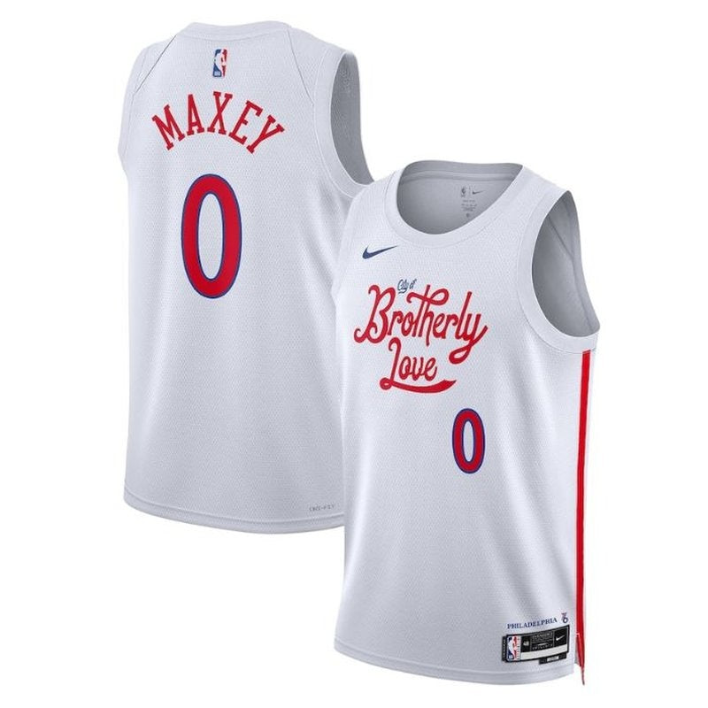 Camisa NBA Tyrese Maxey - Philadelphia 76ers - 2023 - Edição Cidade - Branco