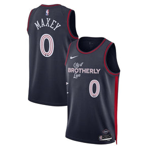 Camisa NBA Tyrese Maxey - Philadelphia 76ers - 23/24 - Azul Marinho - Edição Cidade